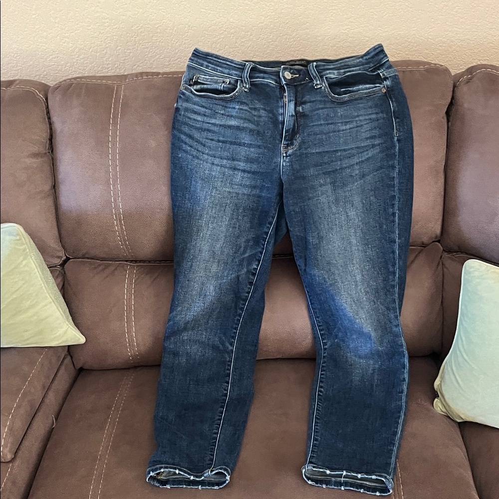 Judy Blue Indigo Boyfriend Fit Straight Leg Jeans